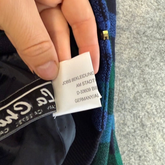 Vintage La Chic Jobis Plaid Bomber Jacket Blue Green Black Checkered Zip Up 36 - Picture 2 of 14